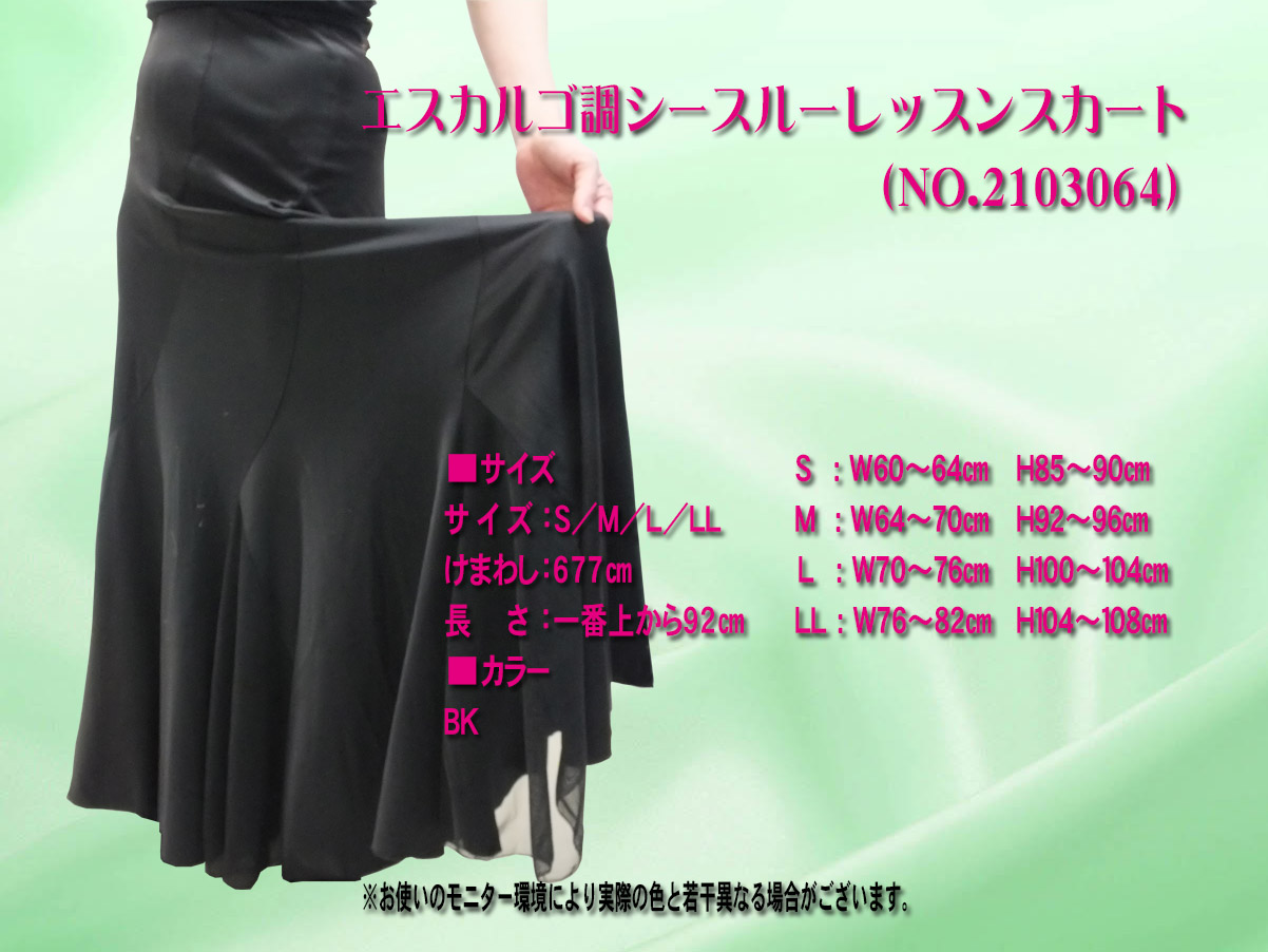 社交ダンス用レッスンスカート　白樺ドレスオリジナル　シワにならないスカート　シースルーレッスンスカート　スタンダード用レッスンスカート　社交ダンス練習着　社交ダンス練習スカート　人気の社交ダンススカート