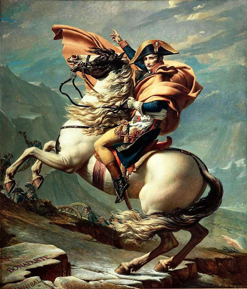 Napoleon_ダヴィッド『ベルナール峠からアルプスを越えるボナパルト』