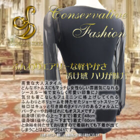 T-4 クレープ 袖ジョーゼットトップス - 画像 (3)