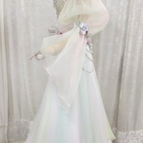 【試着・レンタル・購入】花モチーフがキュートな、モダン用社交ダンスドレス - 画像 (5)