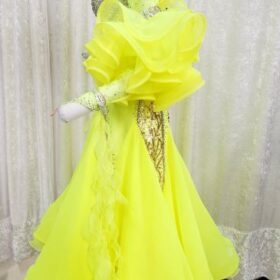 【試着・レンタル・購入】蛍光イエローのスタンダードドレス - 画像 (4)