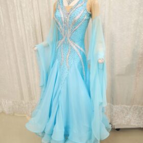 うすブルーのワルツ向きスタンダードドレス - 画像 (2)