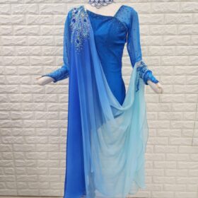 試着・レンタル・購入】社交ダンスドレス ロイヤルブルー～ブルー L