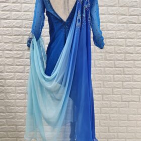 試着・レンタル・購入】社交ダンスドレス ロイヤルブルー～ブルー L