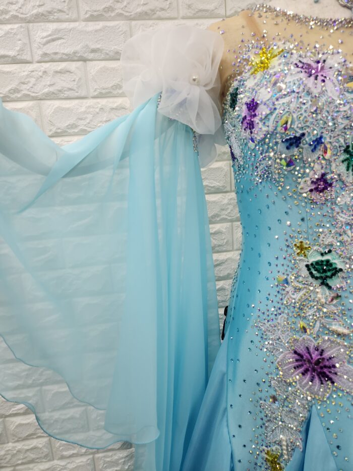 試着・レンタル・購入】社交ダンスドレス LLサイズ うすブルー