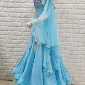 試着・レンタル・購入】社交ダンスドレス LLサイズ うすブルー