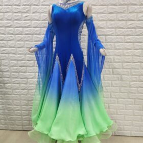 試着・レンタル・購入】社交ダンスドレス Mサイズ ロイヤルブルー