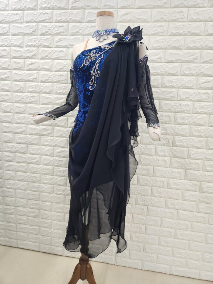 試着・レンタル・購入】社交ダンスドレス Mサイズ オーシャンブルー