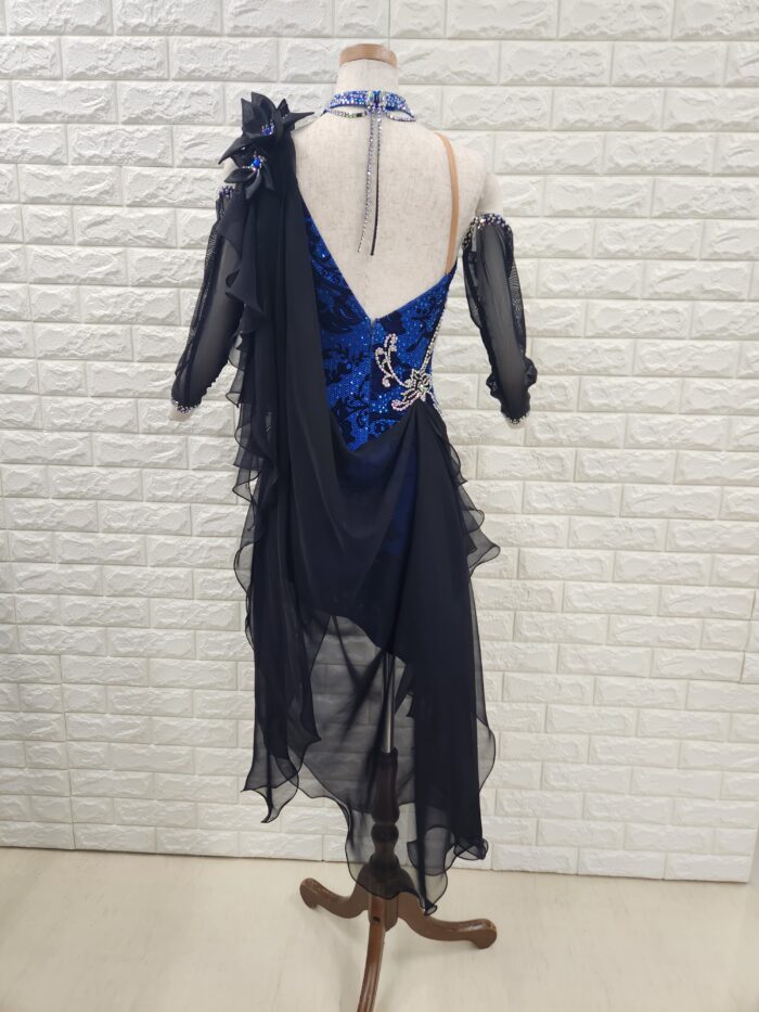 試着・レンタル・購入】社交ダンスドレス Mサイズ オーシャンブルー