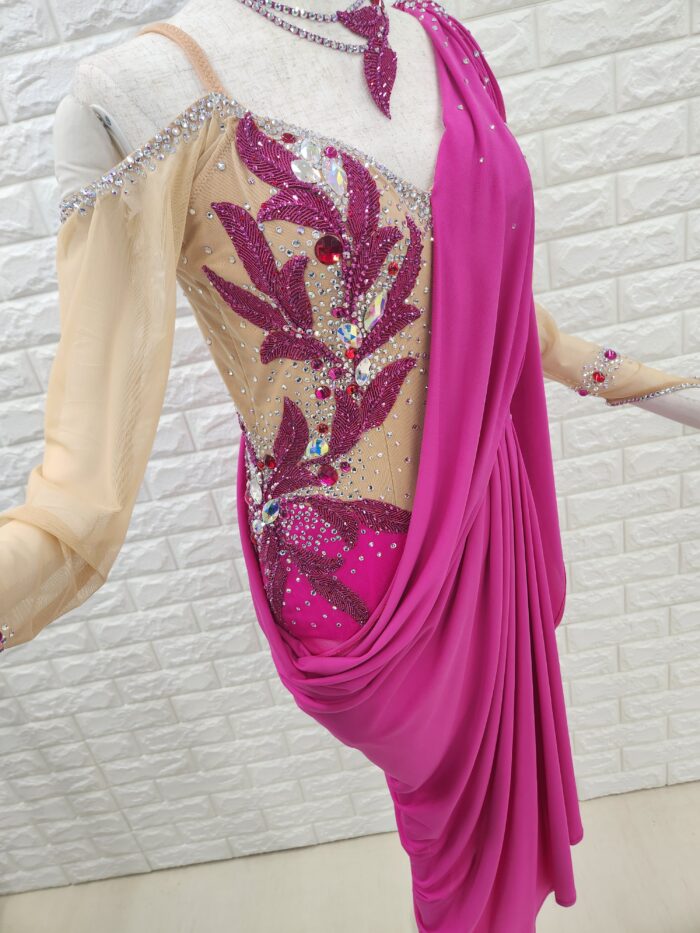 試着・レンタル・購入】社交ダンスドレス LLサイズ ローズ 796-LL