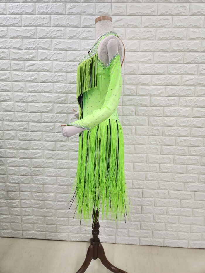 試着・レンタル・購入】社交ダンスドレス Lサイズ きみどり ラテン