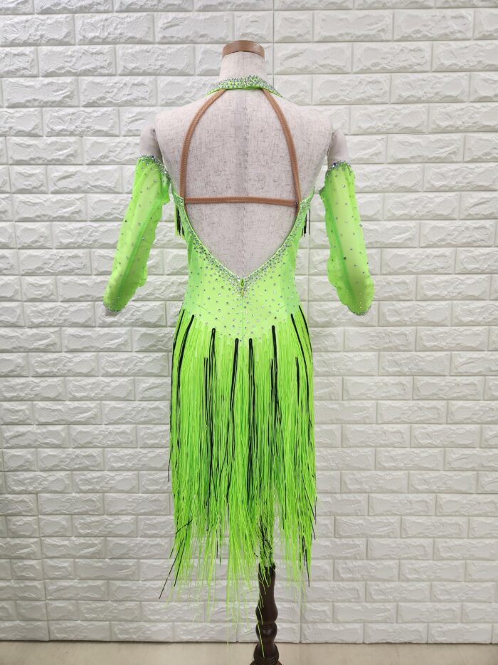 社交ダンスドレス　競技　ML〜Ｌ 社交ダンス スタンダードドレス デモ競技 M-L ターコイズ おまけ付き