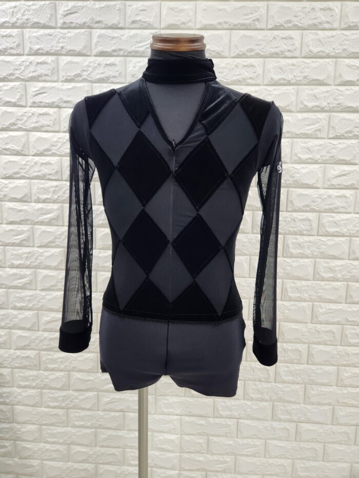 社交ダンスメンズラテンシャツ Sサイズ 黒17125 【公式】社交ダンス