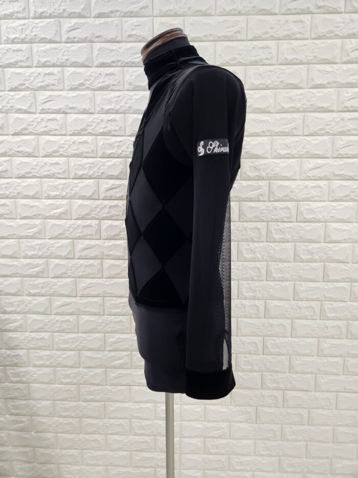 社交ダンスメンズラテンシャツ Sサイズ 黒17125 【公式】社交ダンス