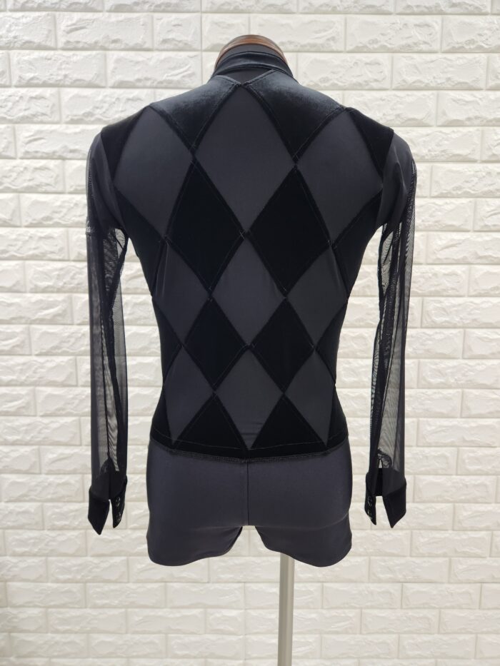 社交ダンスメンズラテンシャツ Sサイズ 黒17125 【公式】社交ダンス