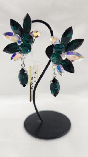 社交ダンスアクセサリー　イヤリング　グリーン630