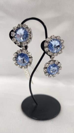 社交ダンスアクセサリ　イヤリング　ブルー681