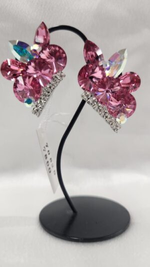 社交ダンスアクセサリー　イヤリング　ピンク715