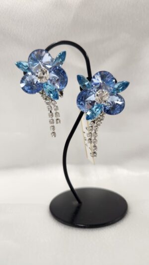 社交ダンスアクセサリー　イヤリング　ブルー137