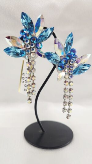 社交ダンスアクセサリー　イヤリング　ブルー627