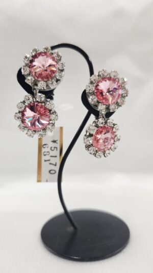 社交ダンスアクセサリー　イヤリング　ピンク681