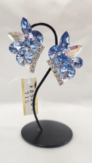 社交ダンスアクセサリー　イヤリング　ブルー715