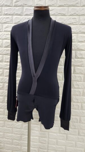 社交ダンスメンズラテンシャツ　Sサイズ　ブラック　DSI4046