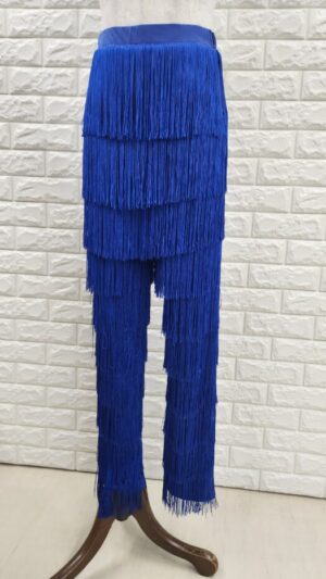社交ダンス　フリンジダンスパンツ　ブルー103　レディース