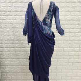 歳末SALE！社交ダンスドレス Lサイズ ネイビー 試着・レンタル・購入】社交ダンスドレス Lサイズ ネイビーラテン