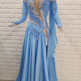 試着・レンタル・購入】社交ダンスドレス アメリカンスムース ブルー