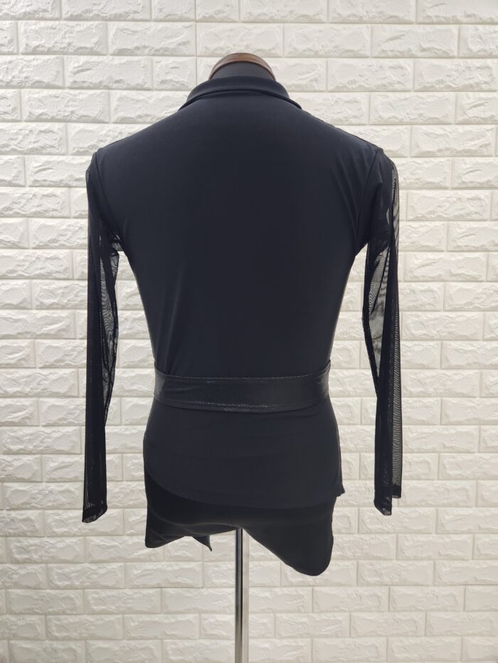 社交ダンス メンズラテンシャツ Mサイズ ブラック17781 【公式】社交