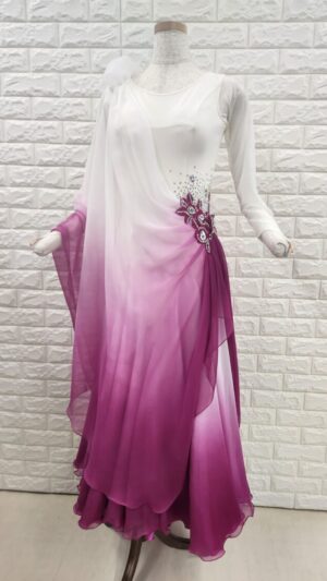 【試着・レンタル・購入】社交ダンスドレス Lサイズ オフホワイト スタンダードドレス931-L