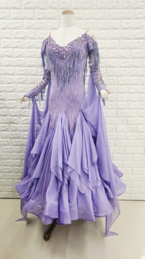 【試着・購入】社交ダンスドレス 委託 VESA MLサイズ うす紫 スタンダードドレスNo.69