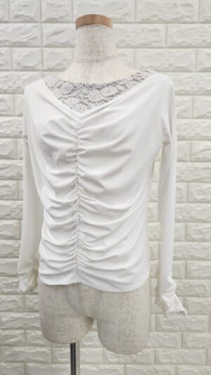 細見え効果社交ダンス用トップス　白