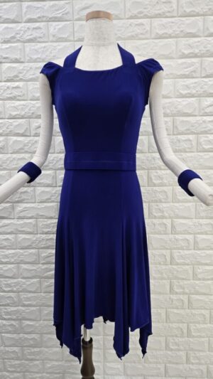 ノースリーブラテンワンピース　レッスン＆パーティー　Mサイズ　サファイア14101