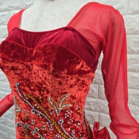 試着・レンタル・購入】社交ダンスドレス Lサイズ レッドラテンドレス