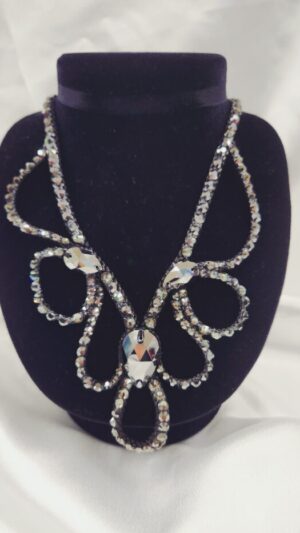 社交ダンス用　アクセサリー　敏感肌用　ハンドメイド　チョーカー11ブラック