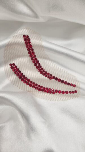 社交ダンスヘアアクセサリー　チュールタイプ　小ぶり　レッドライン　GH012