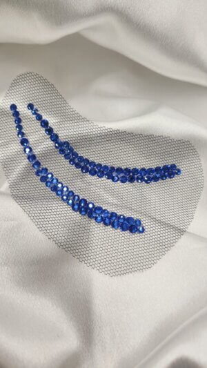 社交ダンスヘアアクセサリー　チュールタイプ　小ぶり　ブルーライン　GH012