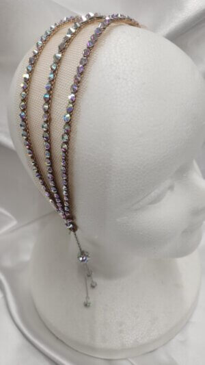 社交ダンスヘアアクセサリー　チュールタイプ　カチューシャ風３連　GH014