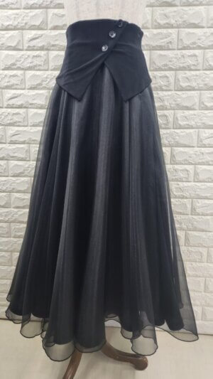 社交ダンス用　スタンダードスカート　パーティー練習兼用　黒　2403055