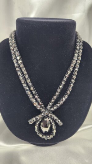 社交ダンス用アクセサリー　敏感肌用　ハンドメイド　ブラック　チョーカー21