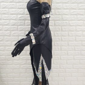 試着・レンタル・購入】社交ダンスドレス 黒 Mサイズ ラテンドレス 935